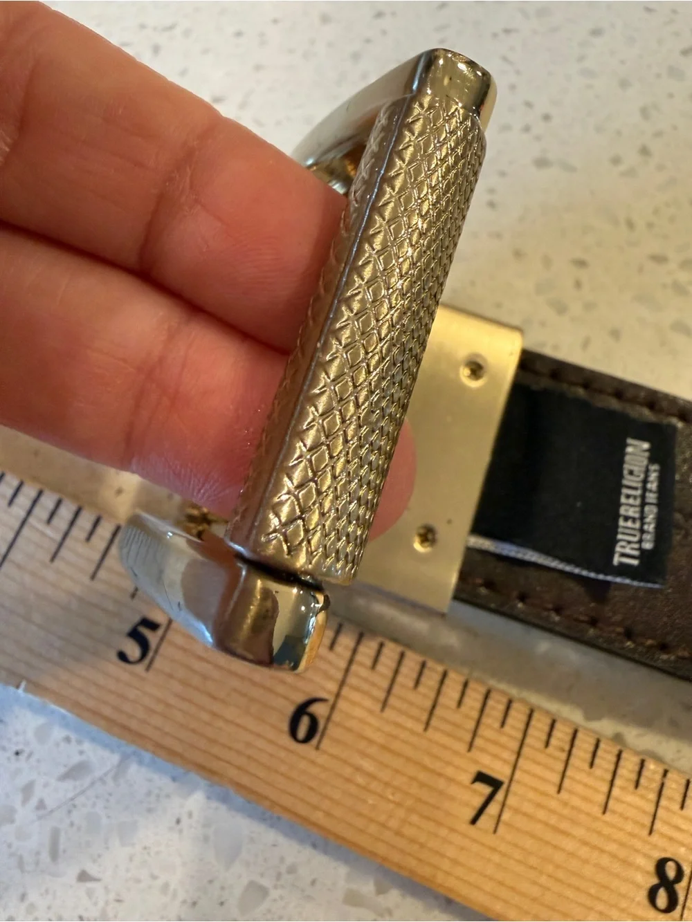 True Religion Reversible LUMIN NOVA REV. BELT WITH GOLD Roller Buckle Size 32
